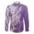 Hawaii Puakenikeni And Maile Lei Family Matching Off Shoulder Short Dress and Hawaiian Shirt Violet Polynesian Shark Tattoo DT05