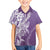 Hawaii Puakenikeni And Maile Lei Family Matching Off Shoulder Short Dress and Hawaiian Shirt Violet Polynesian Shark Tattoo DT05