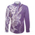 Hawaii Puakenikeni And Maile Lei Family Matching Puletasi and Hawaiian Shirt Violet Polynesian Shark Tattoo DT05