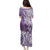 Hawaii Puakenikeni And Maile Lei Family Matching Puletasi and Hawaiian Shirt Violet Polynesian Shark Tattoo DT05