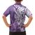 Hawaii Puakenikeni And Maile Lei Family Matching Short Sleeve Bodycon Dress and Hawaiian Shirt Violet Polynesian Shark Tattoo DT05
