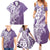 Hawaii Puakenikeni And Maile Lei Family Matching Summer Maxi Dress and Hawaiian Shirt Violet Polynesian Shark Tattoo DT05