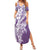 Hawaii Puakenikeni And Maile Lei Family Matching Summer Maxi Dress and Hawaiian Shirt Violet Polynesian Shark Tattoo DT05