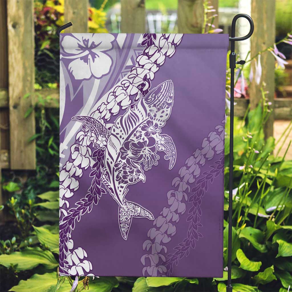 Hawaii Puakenikeni And Maile Lei Garden Flag Violet Polynesian Shark Tattoo DT05
