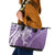 Hawaii Puakenikeni And Maile Lei Leather Tote Bag Violet Polynesian Shark Tattoo DT05