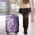 Hawaii Puakenikeni And Maile Lei Luggage Cover Violet Polynesian Shark Tattoo DT05