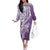Hawaii Puakenikeni And Maile Lei Off The Shoulder Long Sleeve Dress Violet Polynesian Shark Tattoo DT05