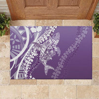 Hawaii Puakenikeni And Maile Lei Rubber Doormat Violet Polynesian Shark Tattoo DT05 Violet - Polynesian Pride