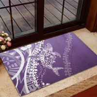 Hawaii Puakenikeni And Maile Lei Rubber Doormat Violet Polynesian Shark Tattoo DT05 - Polynesian Pride