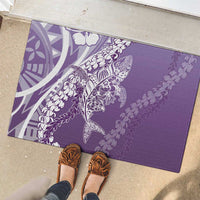 Hawaii Puakenikeni And Maile Lei Rubber Doormat Violet Polynesian Shark Tattoo DT05 - Polynesian Pride