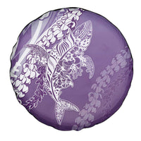 Hawaii Puakenikeni And Maile Lei Spare Tire Cover Violet Polynesian Shark Tattoo DT05