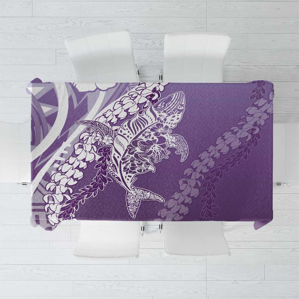 Hawaii Puakenikeni And Maile Lei Tablecloth Violet Polynesian Shark Tattoo DT05