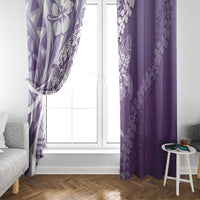 Hawaii Puakenikeni And Maile Lei Window Curtain Violet Polynesian Shark Tattoo DT05