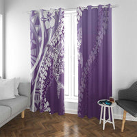 Hawaii Puakenikeni And Maile Lei Window Curtain Violet Polynesian Shark Tattoo DT05