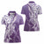 Hawaii Puakenikeni And Maile Lei Women Polo Shirt Violet Polynesian Shark Tattoo DT05