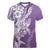 Hawaii Puakenikeni And Maile Lei Women V-Neck T-Shirt Violet Polynesian Shark Tattoo DT05