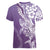 Hawaii Puakenikeni And Maile Lei Women V-Neck T-Shirt Violet Polynesian Shark Tattoo DT05