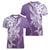 Hawaii Puakenikeni And Maile Lei Women V-Neck T-Shirt Violet Polynesian Shark Tattoo DT05