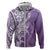Hawaii Puakenikeni And Maile Lei Zip Hoodie Violet Polynesian Shark Tattoo DT05