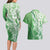 Hawaii Puakenikeni And Maile Lei Couples Matching Long Sleeve Bodycon Dress and Hawaiian Shirt Green Polynesian Shark Tattoo DT05