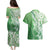 Hawaii Puakenikeni And Maile Lei Couples Matching Puletasi and Hawaiian Shirt Green Polynesian Shark Tattoo DT05