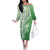 Hawaii Puakenikeni And Maile Lei Family Matching Off The Shoulder Long Sleeve Dress and Hawaiian Shirt Green Polynesian Shark Tattoo DT05