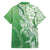 Hawaii Puakenikeni And Maile Lei Family Matching Off Shoulder Short Dress and Hawaiian Shirt Green Polynesian Shark Tattoo DT05
