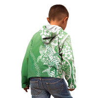 Hawaii Puakenikeni And Maile Lei Kid Hoodie Green Polynesian Shark Tattoo DT05