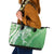 Hawaii Puakenikeni And Maile Lei Leather Tote Bag Green Polynesian Shark Tattoo DT05