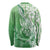 Hawaii Puakenikeni And Maile Lei Long Sleeve Shirt Green Polynesian Shark Tattoo DT05