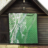 Hawaii Puakenikeni And Maile Lei Quilt Green Polynesian Shark Tattoo DT05