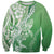 Hawaii Puakenikeni And Maile Lei Sweatshirt Green Polynesian Shark Tattoo DT05