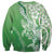 Hawaii Puakenikeni And Maile Lei Sweatshirt Green Polynesian Shark Tattoo DT05