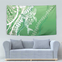 Hawaii Puakenikeni And Maile Lei Tapestry Green Polynesian Shark Tattoo DT05