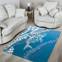 Hawaii Puakenikeni And Maile Lei Area Rug Blue Polynesian Shark Tattoo DT05