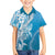 Hawaii Puakenikeni And Maile Lei Family Matching Off Shoulder Short Dress and Hawaiian Shirt Blue Polynesian Shark Tattoo DT05