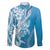 Hawaii Puakenikeni And Maile Lei Family Matching Puletasi and Hawaiian Shirt Blue Polynesian Shark Tattoo DT05