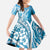Hawaii Puakenikeni And Maile Lei Family Matching Summer Maxi Dress and Hawaiian Shirt Blue Polynesian Shark Tattoo DT05