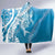 Hawaii Puakenikeni And Maile Lei Hooded Blanket Blue Polynesian Shark Tattoo DT05