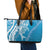Hawaii Puakenikeni And Maile Lei Leather Tote Bag Blue Polynesian Shark Tattoo DT05
