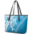 Hawaii Puakenikeni And Maile Lei Leather Tote Bag Blue Polynesian Shark Tattoo DT05