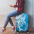 Hawaii Puakenikeni And Maile Lei Luggage Cover Blue Polynesian Shark Tattoo DT05