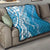 Hawaii Puakenikeni And Maile Lei Quilt Blue Polynesian Shark Tattoo DT05