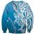 Hawaii Puakenikeni And Maile Lei Sweatshirt Blue Polynesian Shark Tattoo DT05