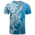 Hawaii Puakenikeni And Maile Lei T Shirt Blue Polynesian Shark Tattoo DT05