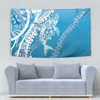 Hawaii Puakenikeni And Maile Lei Tapestry Blue Polynesian Shark Tattoo DT05