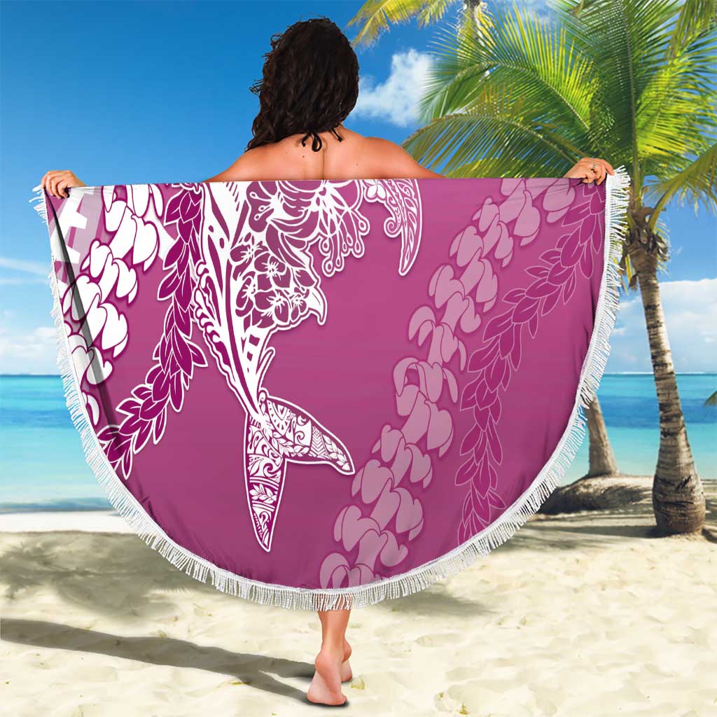 Hawaii Puakenikeni And Maile Lei Beach Blanket Pink Polynesian Shark Tattoo DT05