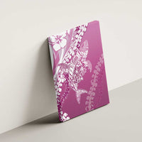 Hawaii Puakenikeni And Maile Lei Canvas Wall Art Pink Polynesian Shark Tattoo DT05