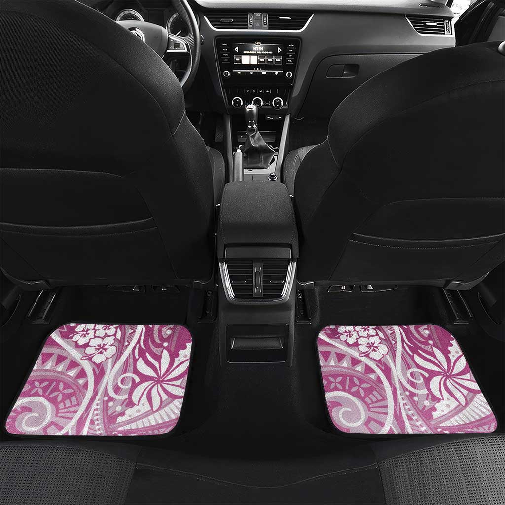 Hawaii Puakenikeni And Maile Lei Car Mats Pink Polynesian Shark Tattoo DT05