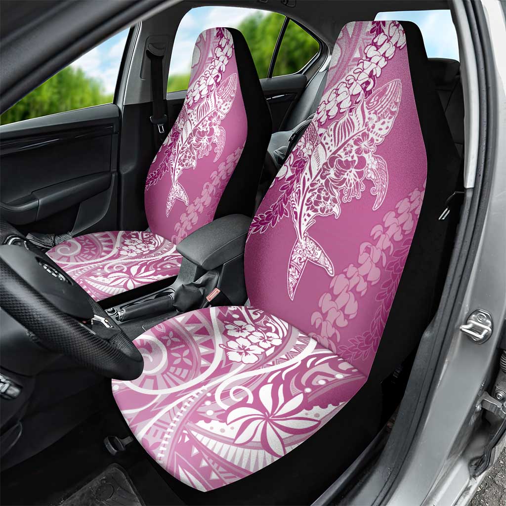 Hawaii Puakenikeni And Maile Lei Car Seat Cover Pink Polynesian Shark Tattoo DT05